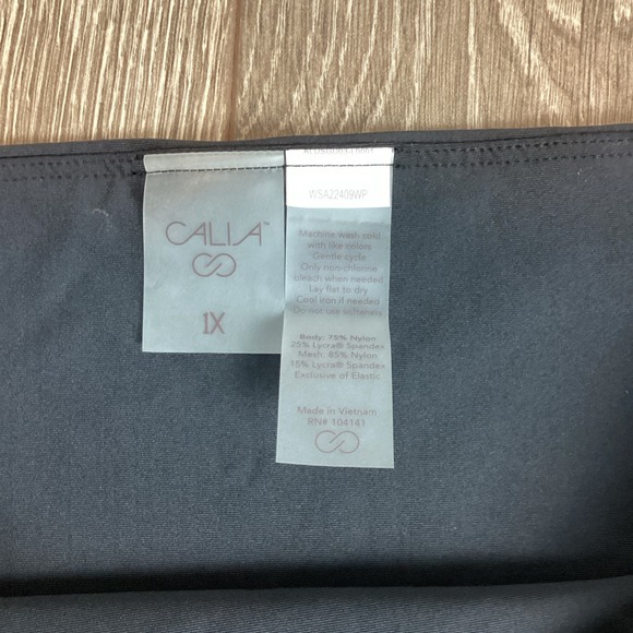 CALIA Power Sculpt Mid Rise Black‎ Plus Size 1X Swimsuit Bottom UPF 50 High Leg - Picture 3 of 6
